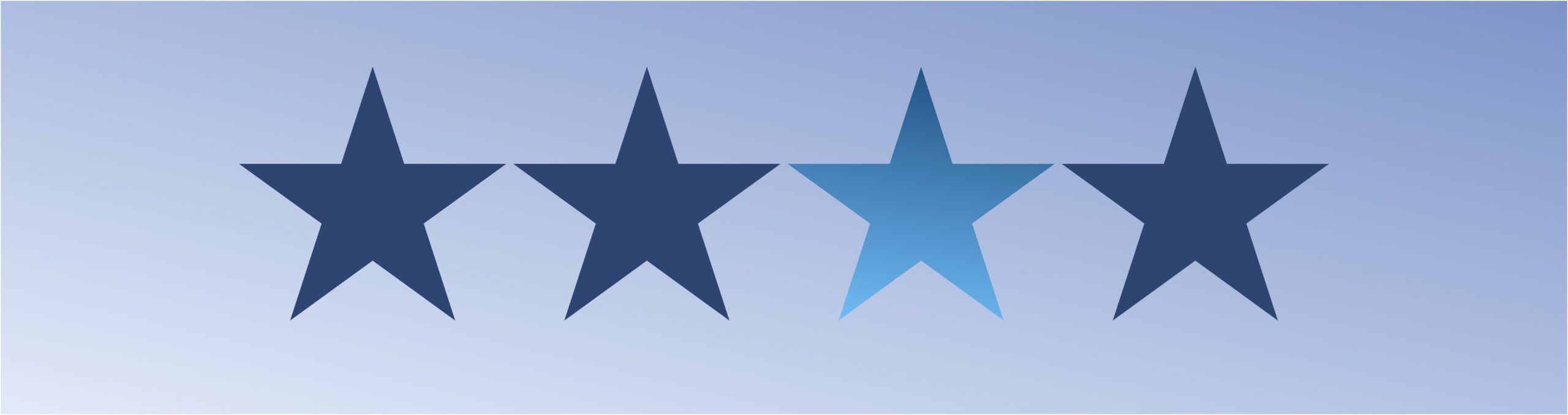 Fundo azul e 4 estrelas mostrando o controle do vocabulário no gerenciamento da informação.